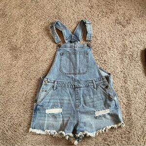 Wild Fable Light Blue Denim Short Overalls